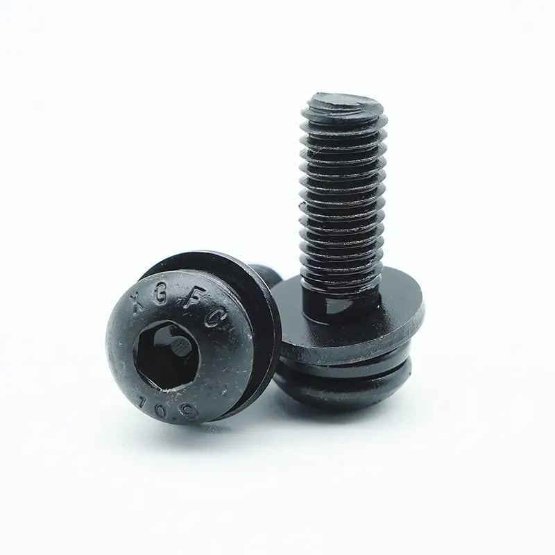 Black Oxide Hex Socket -knapphuvudkombinationsskruvar