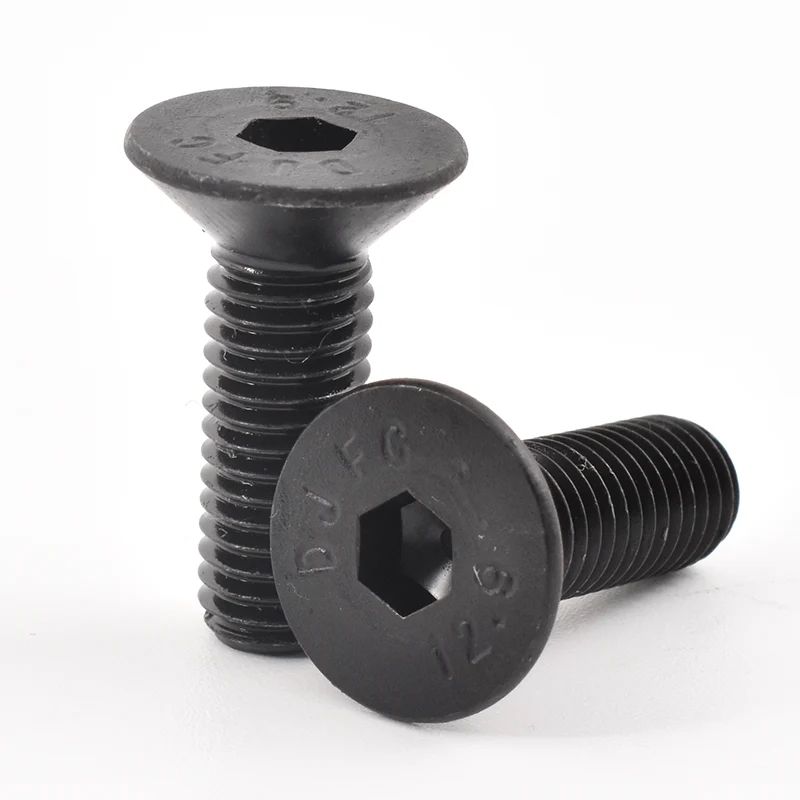 Svart oxid Hex Socket Countersunk Huvudlockskruvar