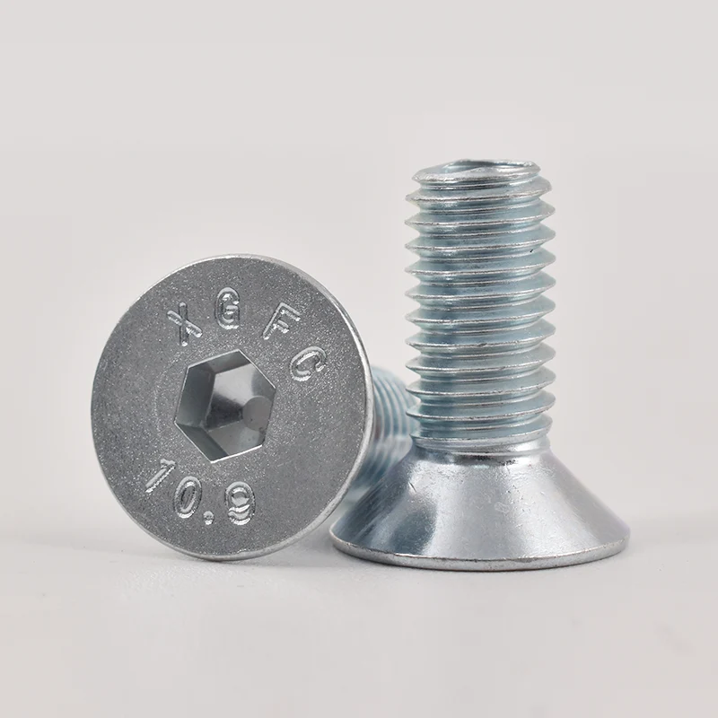 Galvaniserad hex socket countersunk head cap skruvar