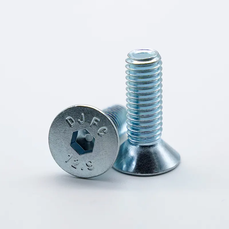 Grad 12.9 Galvaniserad Hex Socket Countersunk Huvudlockskruvar