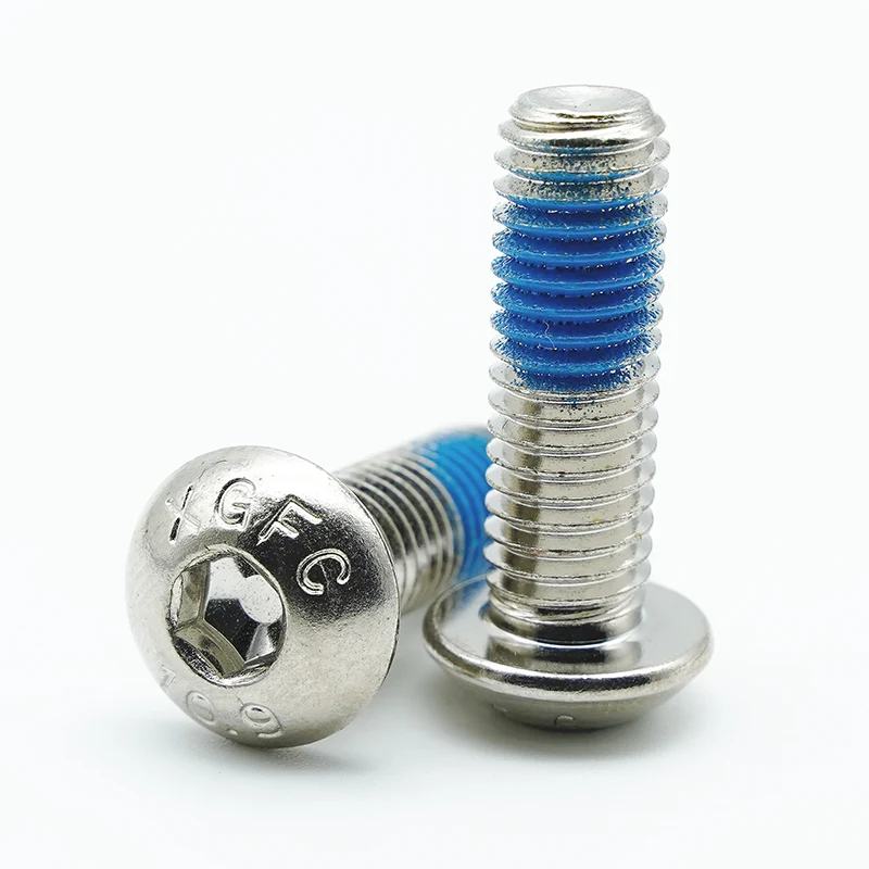 Nickelpläterad och lim hex socket-knapphuvudskruvar